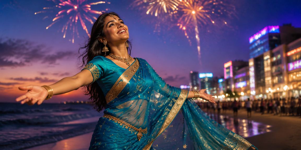 Lottery player enjoying entertainment at Marina Beach Chennai