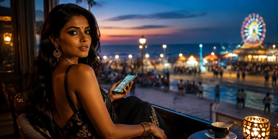 Mobile user making a payment near Marina Beach Chennai