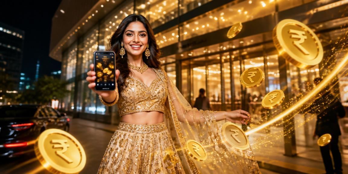 User making digital deposit on mobile wallet in Indian market setting